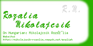 rozalia mikolajcsik business card